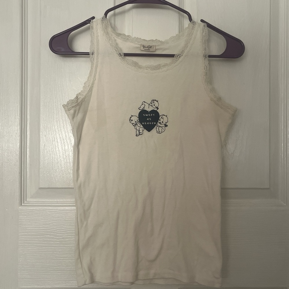 RARE 'sweet as heaven' lace tank top